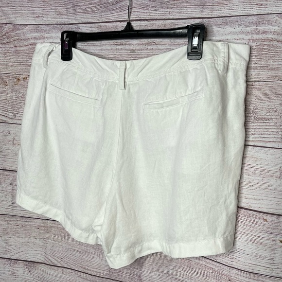 Lilly Pulitzer 100% Linen White Calla Shorts Summer Vacation Cruise Size 14 - Picture 7 of 7